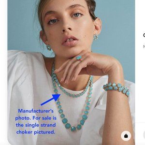 Les Nereides, (cult French brand), diamantine, 18ct plate, 16in necklace, NWOT